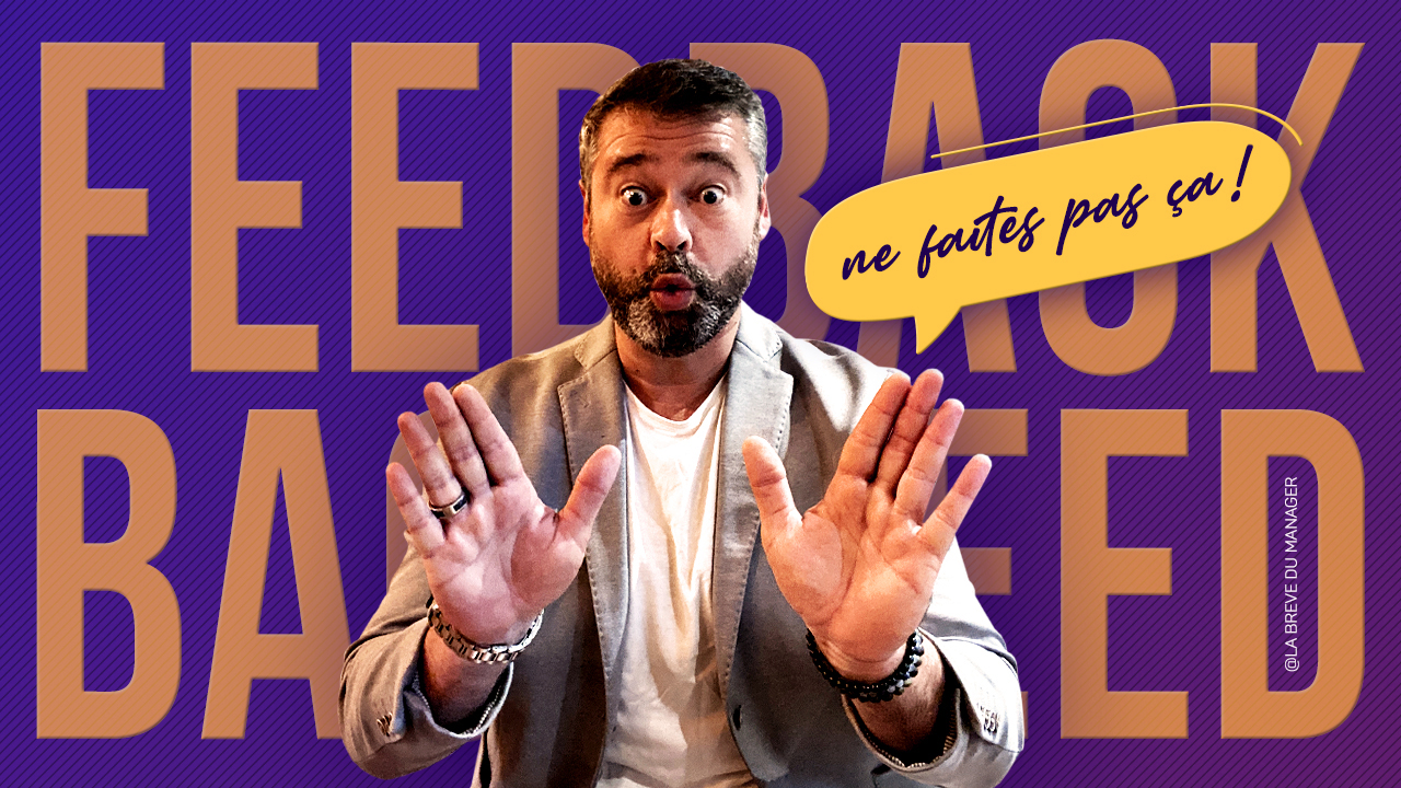 Clément Bergon, les mains levées, devant le message « Feedback : ne faites pas ça ! ».