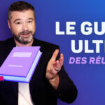 Clément Bergon présente un livre illustré avec le texte « Le guide ultime des réunions ».
